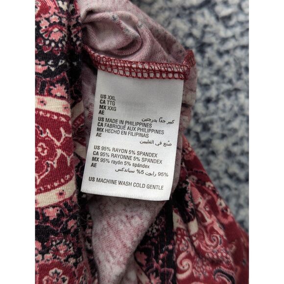 Style & Co. Paisley Boho Maxi Skirt Size XXL Pull On Elastic Waist Western Red - Picture 10 of 10